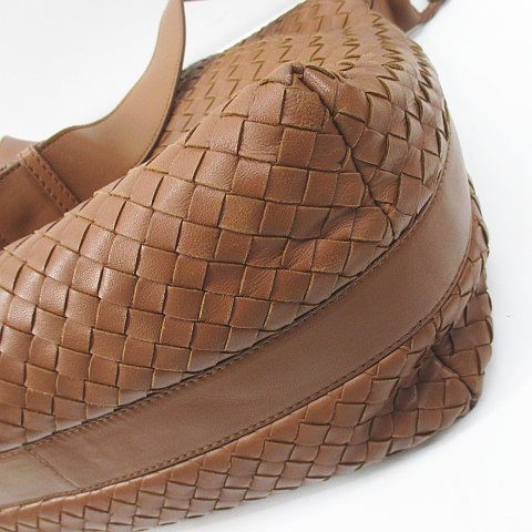 ボッテガヴェネタ BOTTEGA VENETA 115658 ショルダーバッグ 伸縮 イントレチャート ブラウン 茶系 レザー イタリア製 レディース_画像6