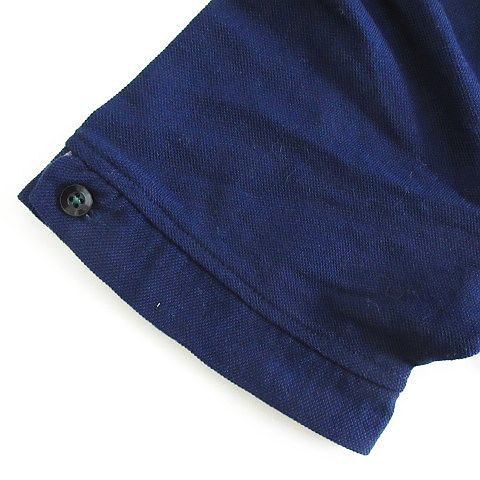 未使用品 ビーノ Beno シャツ 半袖 ボタンダウン 胸ポケット 部分チェック M ネイビー ※EKM メンズ_画像5