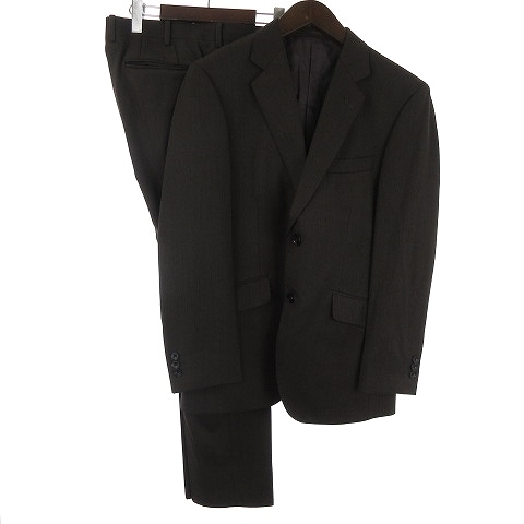 銀座グローバルスタイル スーツ テーラードジャケット 長袖 シングル パンツ スラックス ウール NMB21-1354 茶 ブラウン M位 ■SM1 メンズ_画像1