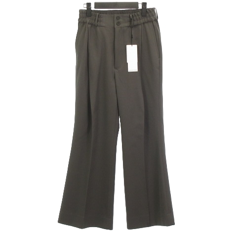 未使用品 サブレーション SUBLATIONS タグ付き HEAVY WOOL GABARDINE FLARE EASY TROUSERS フレアスラックス パンツ ガンメタル 0_画像1