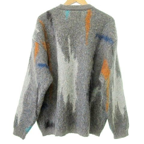 ヨーク YOKE 22AW STILL JACQUARD CREWNECK ジャガード クルーネック セーター モヘヤ混 ニット 3 グレー ■U30 メンズ_画像2