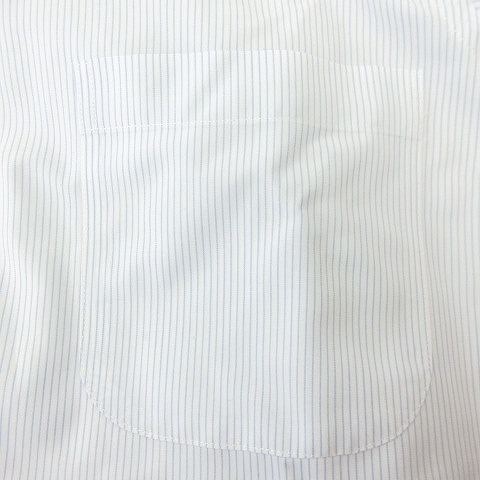 ブルックスブラザーズ BROOKS BROTHERS ボタンダウンシャツ ストライプ 長袖 白 青 ホワイト ブルー 14 1/2-32 約S 0213 メンズ_画像4