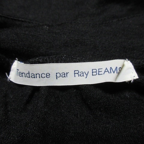 テンダンス パーレイビームス tendance par Ray BEAMS カットソー ニットソー ラウンドネック 七分袖 ウール ストレッチ 黒 ブラック /CK12_画像6