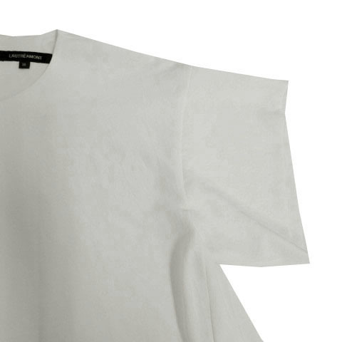 ロートレアモン LAUTREAMONT カットソー 半袖 タック 裾フレア 日本製 ホワイト 白 38 レディース_画像4