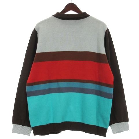 TTT_MSW Border 22AW Knit Cardigan ニット カーディガン マルチボーダー TTT-2022AW-KT01 ブルー系 L メンズ_画像4