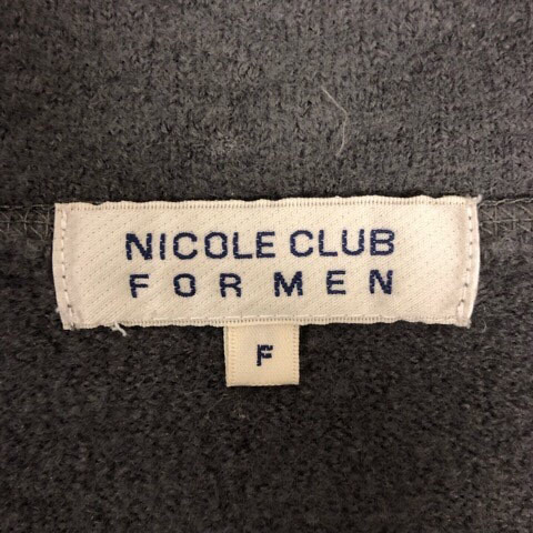 ニコルクラブ NICOLE CLUB セーター ニット アウター オフネック ウール 無地 長袖 F グレー メンズ_画像3