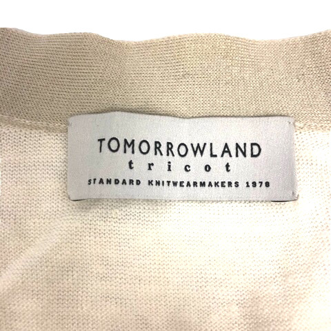 トゥモローランド トリコ TOMORROWLAND tricot カーディガン Vネック リネン混 長袖 薄手 無地 M 白 ホワイト ベージュ メンズ_画像3