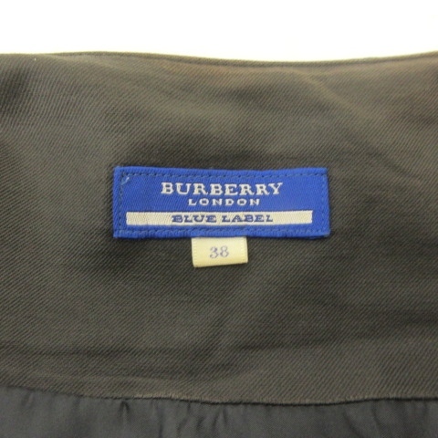 バーバリーブルーレーベル BURBERRY BLUE LABEL シャドーチェック フレア スカート ひざ丈 黒 ブラック 38 約M ■GY31 レディース_画像4