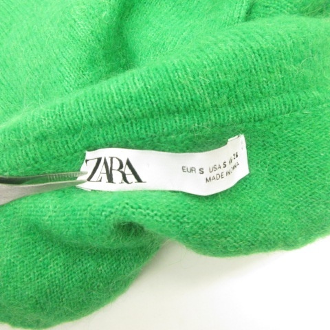 ザラ ZARA ハイネック ニット セーター ウール混 アルパカ混 長袖 緑 グリーン S ■GY31 レディース_画像4