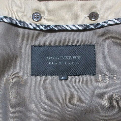 バーバリーブラックレーベル BURBERRY BLACK LABEL ライナー付 トレンチコート ロング ベルト付き 大きいサイズ 42 LL相当 ベージュ IBO47_画像9