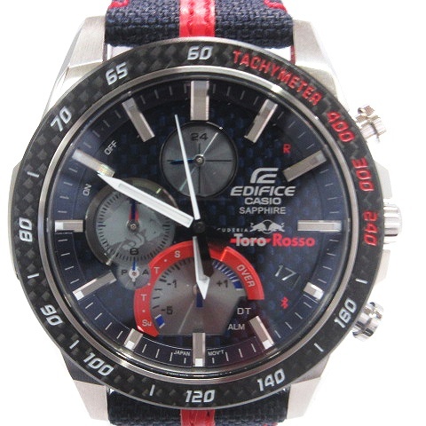 カシオ 美品 エディフィス トロロッソ F1 腕時計 アナログ クロノグラフ タフソーラー EQB-1000TR-2AJR シルバーカラー ウォッチ ■SM1_画像1