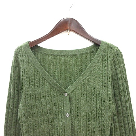  Moussy moussy cardigan knitted cable F green green /MN lady's 