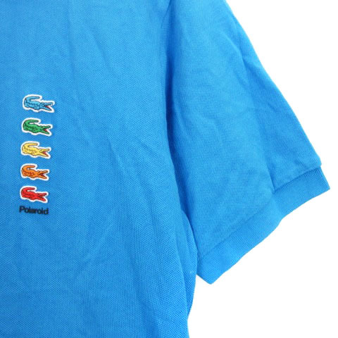 ラコステ LACOSTE × Polaroid ポロシャツ 半袖 ブルー ■GY31 メンズ_画像4