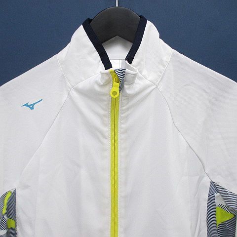  Mizuno MIZUNO 070811214 спорт одежда жакет тонкий M белой серии белый Zip выше Logo принт карман женский 