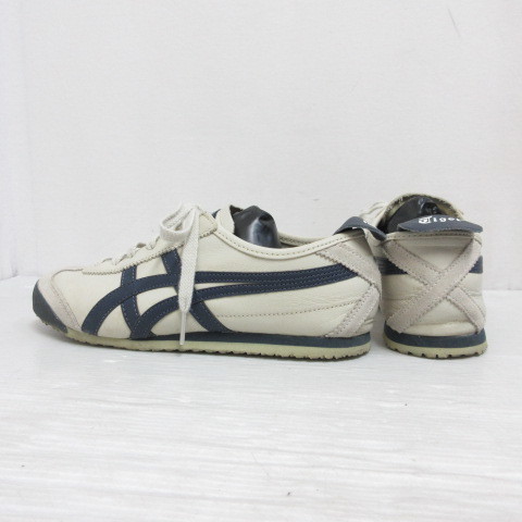 オニツカタイガー Onitsuka Tiger THL202 MEXICO 66 メキシコ レザー ローカット スニーカー シューズ 24cm グレー ネイビー 靴 箱付き_画像4