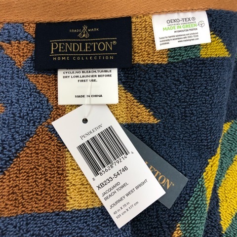  не использовался товар авторучка доллар тонн PENDLETON банное полотенце покрывало общий рисунок чай Brown бежевый темно-синий темно-синий зеленый зеленый XB233-54746 *TP мужской 