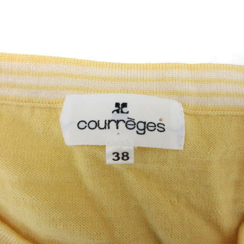 クレージュ courreges ニット ボーダー 9 イエロー ホワイト 240220E ■GY31 レディース_画像3