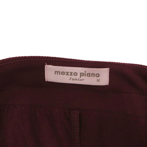 メゾピアノ mezzo piano スカート 台形 ボタンダウン風 ロゴ刺繍 インナーパンツ エンジ 150 キッズ_画像8