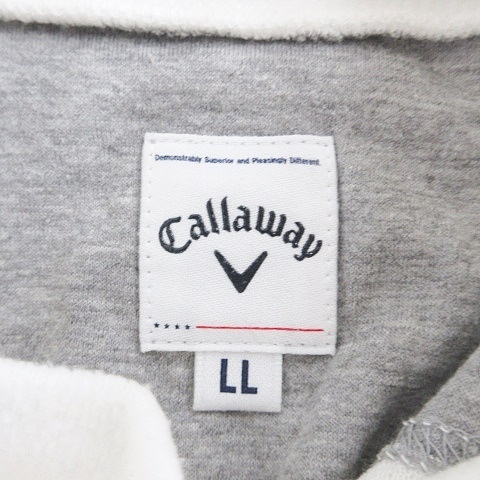 キャロウェイ CALLAWAY ゴルフ シャツ モックネック 長袖 ハイネック 刺繍 白 オフホワイト LL メンズ_画像3