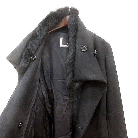  Le souk Le souk пальто длинный общий подкладка мех лисы шерсть 38 чёрный черный /MN женский 