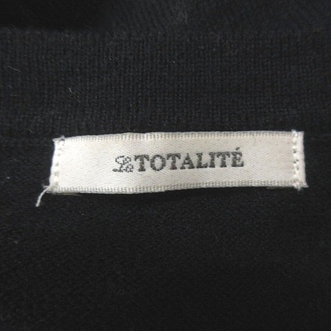  La Totalite La TOTALITE вязаный cut and sewn V шея длинный рукав чёрный черный /MS женский 