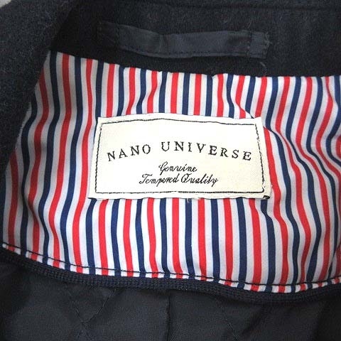 ナノユニバース nano universe チェスターコート 中綿 総裏地 XL 紺 ネイビー /YK メンズ_画像6