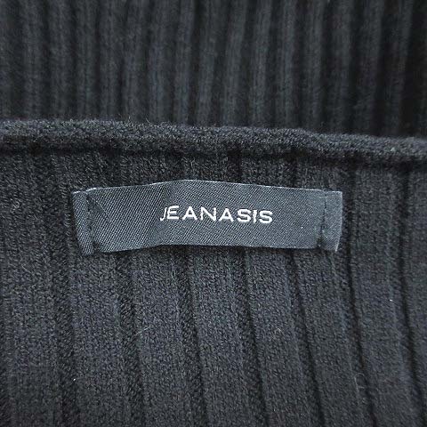  Jeanasis JEANASIS tea ina knitted sweater long sleeve kashu cool deformation design F black black /CT lady's 