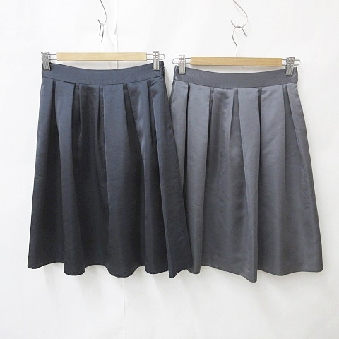  Rope ROPE юбка 2 шт. комплект юбка-клеш tuck колени длина атлас подкладка есть темно-синий темно-синий серый 7 женский 