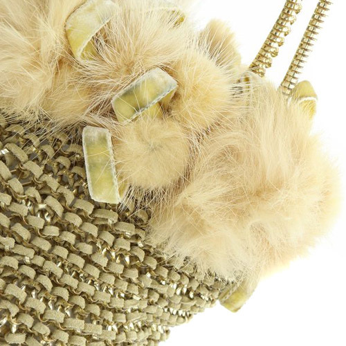  Anteprima ANTEPRIMA fur wire bag handbag Gold color /SR28 lady's 