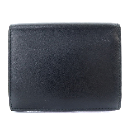 ミュウミュウ miumiu リボン 二つ折り財布 レザー ロゴ 黒 ブラック ピンク /SR22 ■OH レディース_画像2