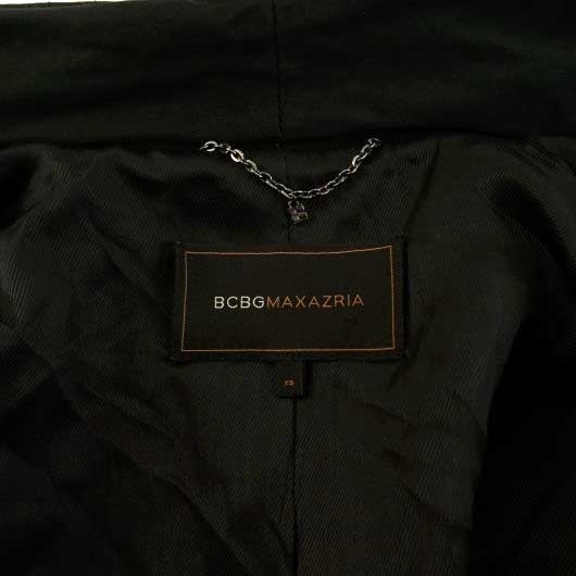 ビーシービージーマックスアズリア BCBGMAXAZRIA レザージャケット ジップ装飾 ショート XS 黒 ブラック /KQ レディース_画像4