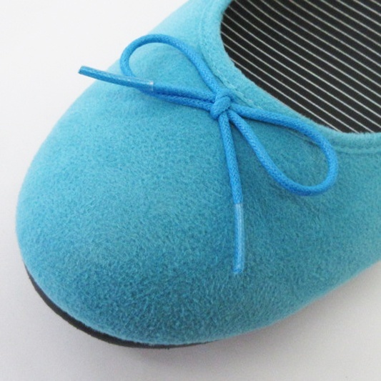 未使用品 ヴィリーナ VIRINA ピーコック パンプス バレエシューズ スエード 水色 ライトブルー 25.5cm 靴 レディース_画像5