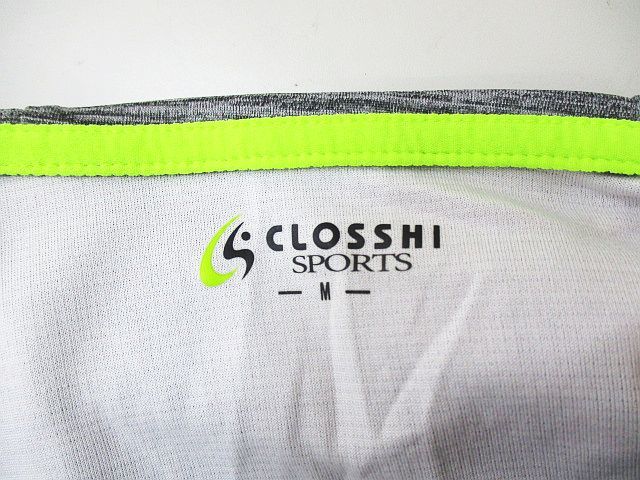 クロッシー CLOSSHI SPORTS スポーツウェア 半袖 パーカー カットソー M 灰系 グレー ミックス プリント メンズ_画像3