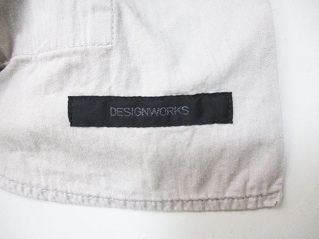 デザインワークス DESIGNWORKS ロング丈 パンツ 46 灰系 ライトグレー ジップフライ ストレッチ メンズ_画像3