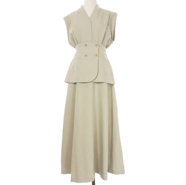 アメリヴィンテージ Ameri VINTAGE SHOULDER PADDED PEPLUM DRESS ワンピース ドレス M セージグリーン 02210590820 レディース_画像1