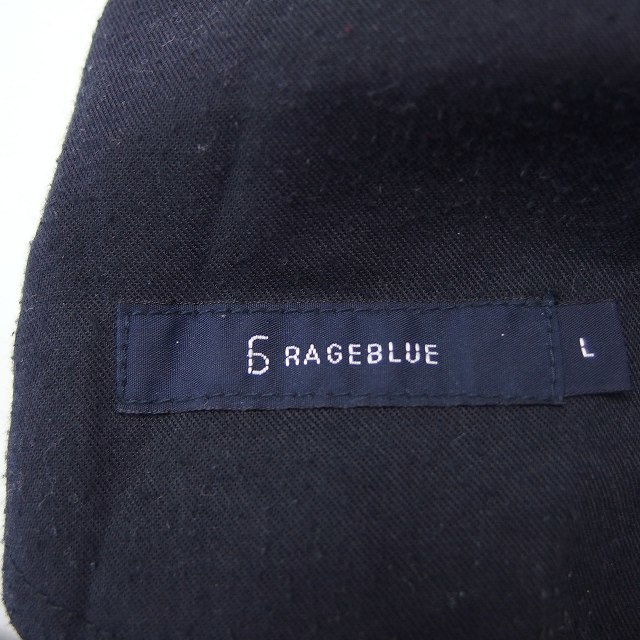 レイジブルー RAGEBLUE テーパード パンツ シンプル ベルト 綿混 L ベージュ /HT28 メンズの画像3