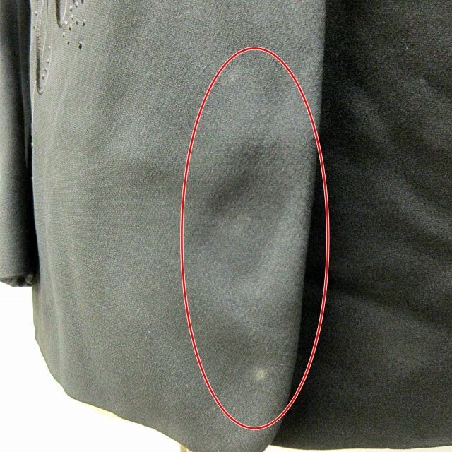 モスキーノ COUTURE テーラードジャケット ビジュー 装飾 シングル ノーベント 刺繍 黒 ブラック I40 S相当 0131 IBO47 レディース_画像9