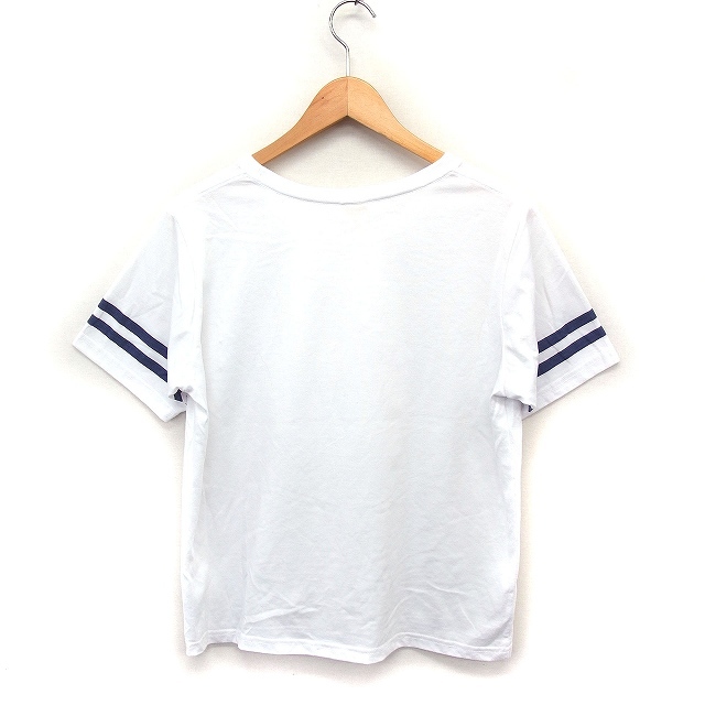  Roxy ROXY Logo T-shirt cut and sewn short sleeves crew neck line cotton .S white /FT30 lady's 