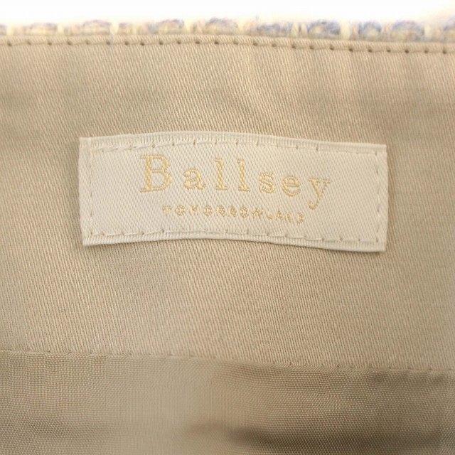 ボールジー BALLSEY トゥモローランド スカート ツイード ヘリンボーン 34 S グレー 水色_画像3