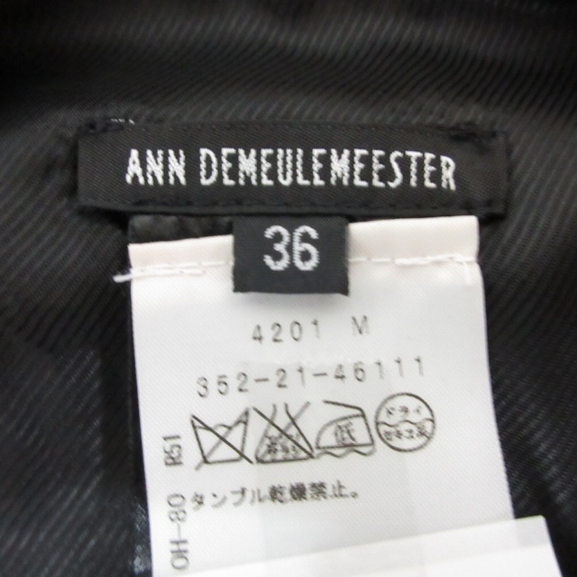 アンドゥムルメステール ANN DEMEULEMEESTER 美品 アシンメトリーベスト 変形 ノースリーブ 36 約Mサイズ 黒 ブラック 0201 レディース_画像3