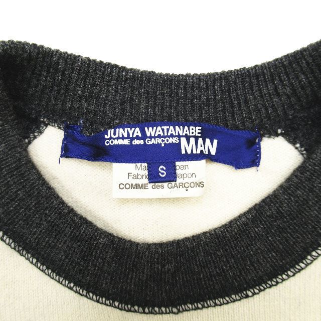 00s ジュンヤワタナベマン JUNYA WATANABE MAN COMME des GARCONS コムデギャルソン カレッジ セーター ニット ラグランスリーブ S グレー_画像8