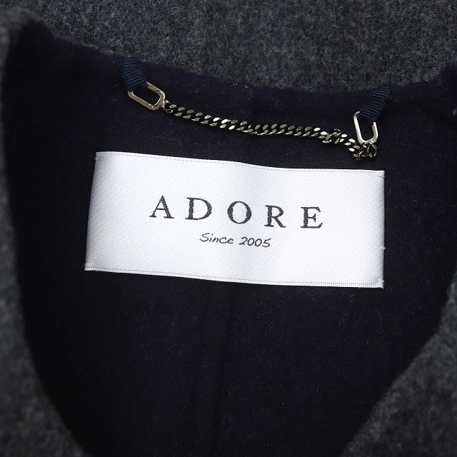 アドーア ADORE リバーケープ ジャケット コート アウター ポンチョ マフラー付き ウール カシミヤ混 36 S グレー /YQ_画像3