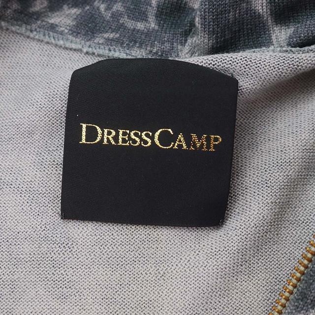 ドレスキャンプ DRESSCAMP レオパード柄ジップアップニットパーカー 七分袖 38 グレー /DF ■OS ■SH レディース_画像3