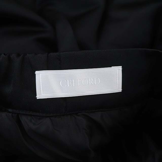 セルフォード CELFORD 23AW タックボリュームサテンスカート フレアスカート ロング 38 黒 ブラック /ES ■OS ■SH レディースの画像3