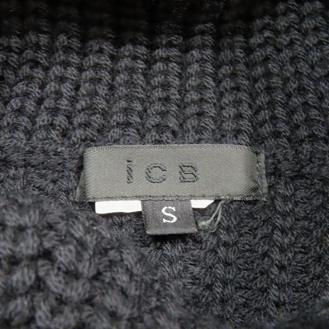 12AW アイシービー iCB リブニット セーター 長袖 タートルネック カットソー プルオーバー ウール100％ S 黒 ブラック/5 レディース_画像5