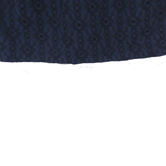 ナノユニバース nano universe タイト スカート ミニ 刺繍 総柄 薄手 バックジップ 36 ネイビー 紺 /TT18 レディース_画像5