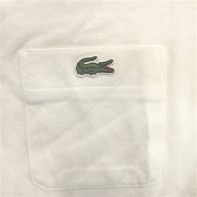 ラコステ LACOSTE ベーシッククルーネックポケットTシャツ カットソー ロゴ 刺繍 TF103EL 38 白 ホワイト レディース※_画像3