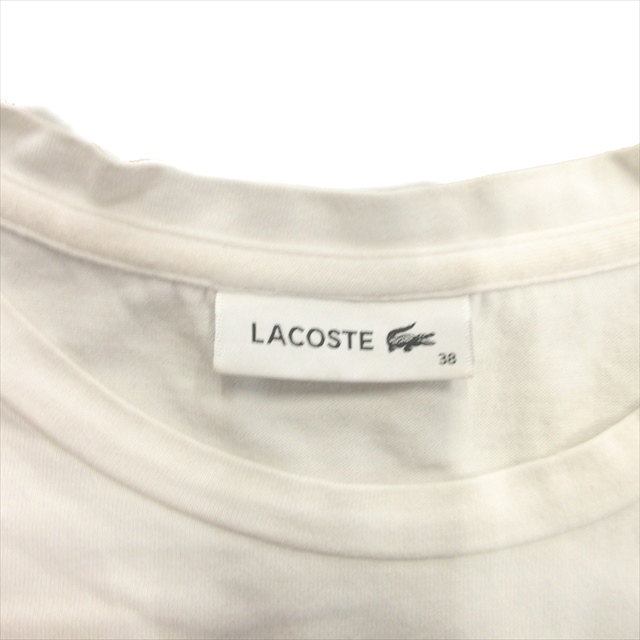 ラコステ LACOSTE ベーシッククルーネックポケットTシャツ カットソー ロゴ 刺繍 TF103EL 38 白 ホワイト レディース※_画像4