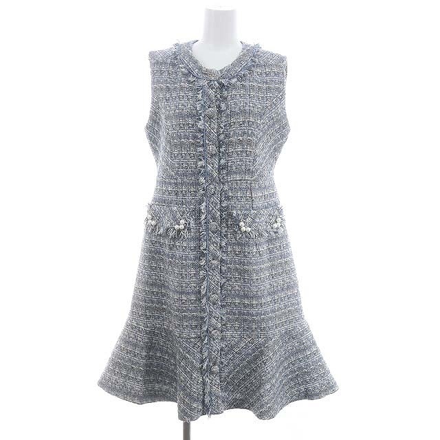  Chesty Chesty 22AW pearl tweed One-piece long mi leak no sleeve fringe wool .1 multicolor /DO #OS lady's 