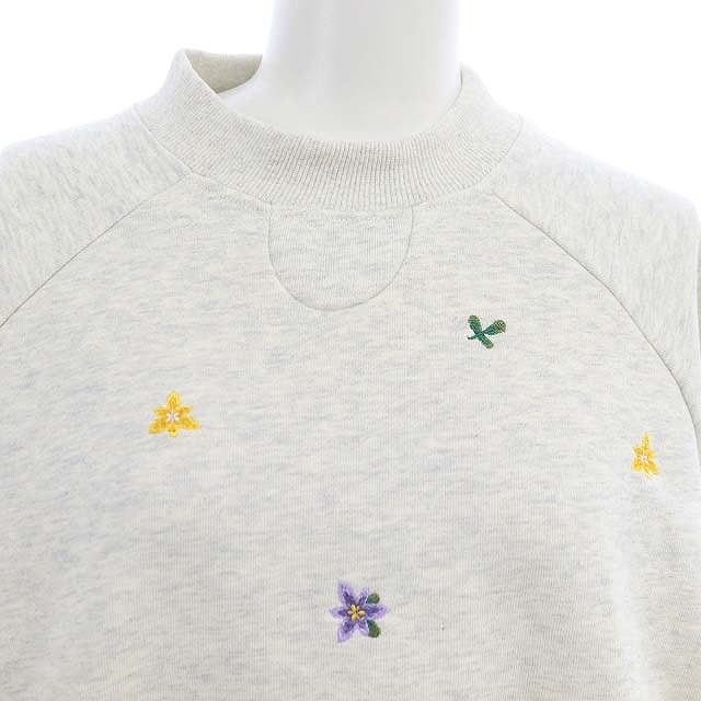 ミルクフェド MILKFED. 23AW EMBROIDERED FLOWER CREWNECK SWEATSHIRT MILKFED スウェット トレーナー 花柄刺繍 裏起毛 長袖 ONE SIZE ライ_画像4